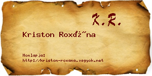 Kriston Roxána névjegykártya
